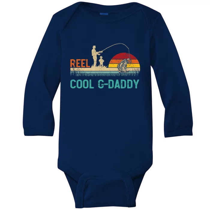 Reel Cool G-Daddy Vintage Retro Fishing Father's Day Baby Long Sleeve Bodysuit