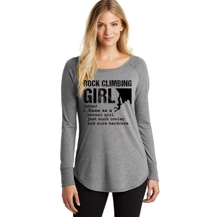 Rock Climbing Girl Definition Mountain Climber Bouldering Women's Perfect Tri Tunic Long Sleeve Shirt