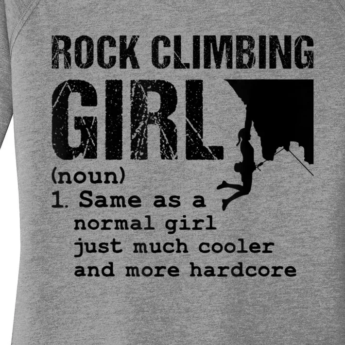 Rock Climbing Girl Definition Mountain Climber Bouldering Women's Perfect Tri Tunic Long Sleeve Shirt