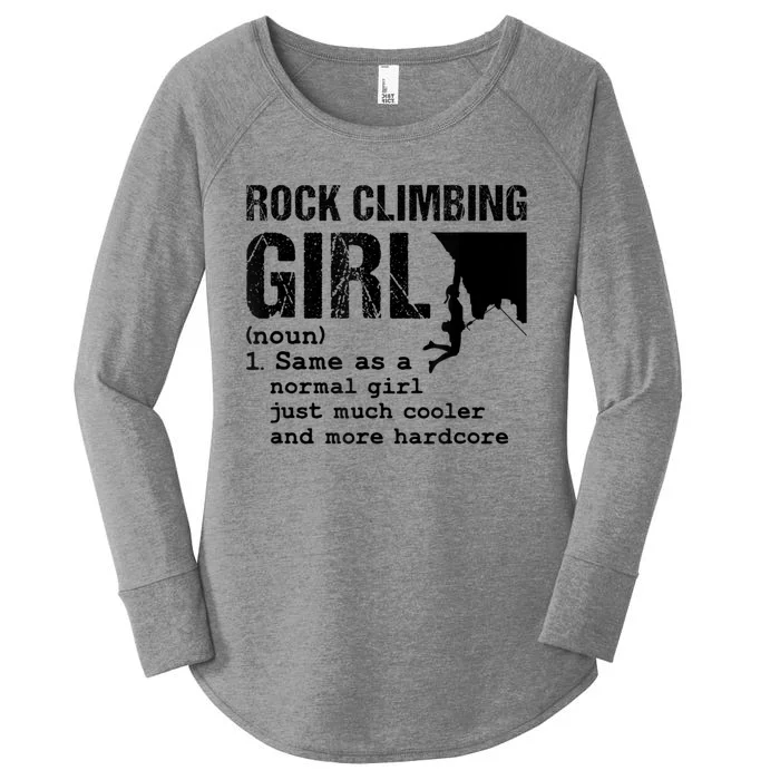 Rock Climbing Girl Definition Mountain Climber Bouldering Women's Perfect Tri Tunic Long Sleeve Shirt