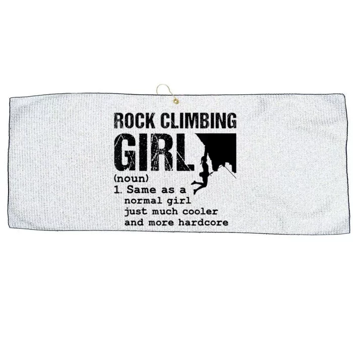 Rock Climbing Girl Definition Mountain Climber Bouldering Large Microfiber Waffle Golf Towel