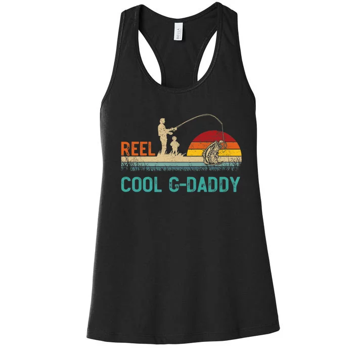 Reel Cool GDaddy Vintage Retro Fishing Father's Day Women's Racerback Tank