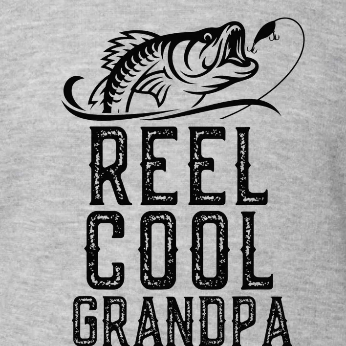 Reel Cool Grandpa Fishing Fisherman Funny Retro Toddler Sweatshirt