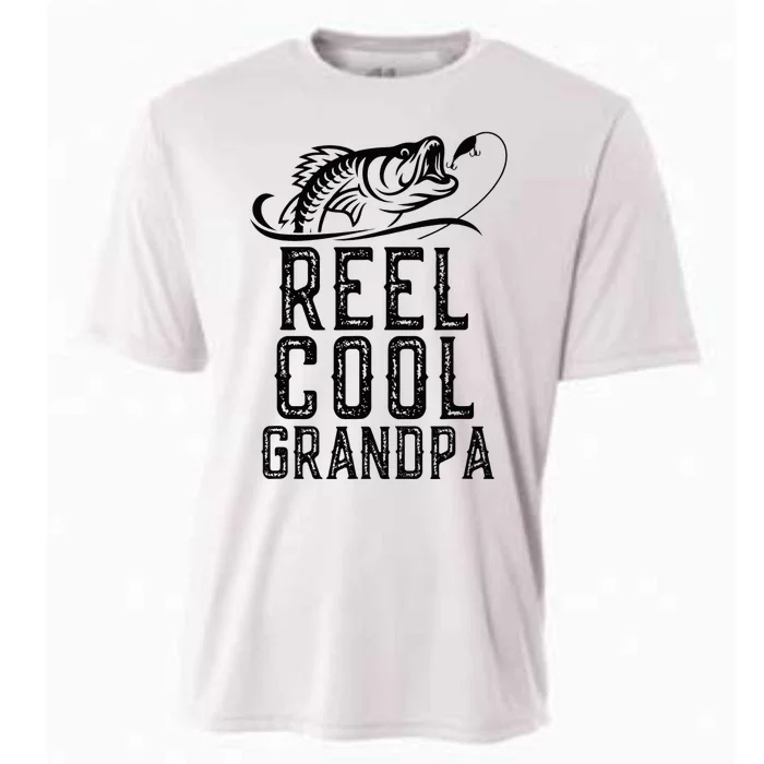 Reel Cool Grandpa Fishing Fisherman Funny Retro Cooling Performance Crew T-Shirt