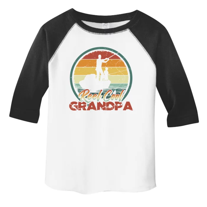 Reel Cool Grandpa Gift Retro Fishing Family Gift Toddler Fine Jersey T-Shirt