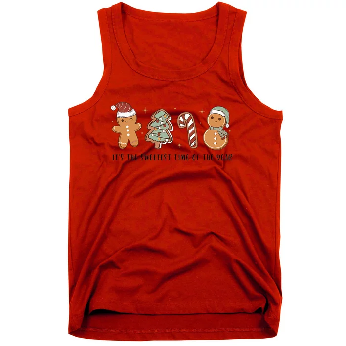 Retro Christmas Gingerbread Cookie Sweetest Time Of The Year Tank Top