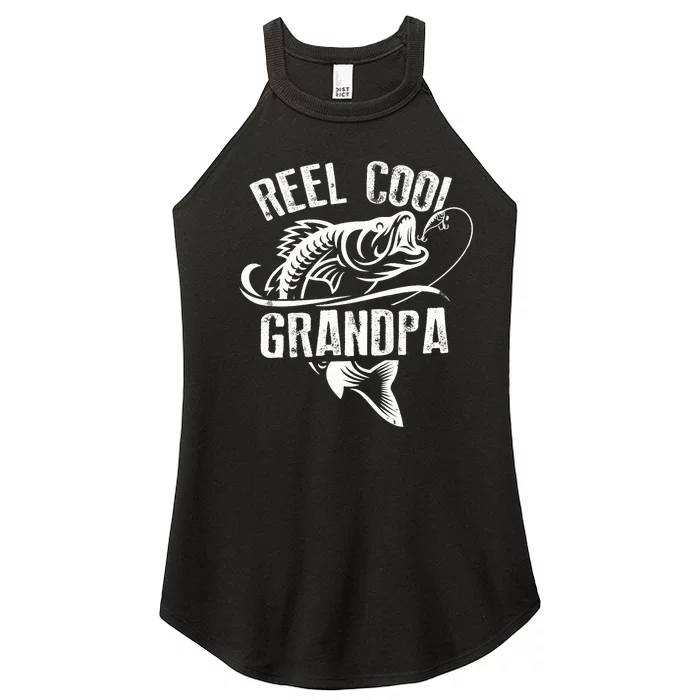 Reel Cool Grandpa Vintage Fishing Funny Grandpa Fisherman Women’s Perfect Tri Rocker Tank