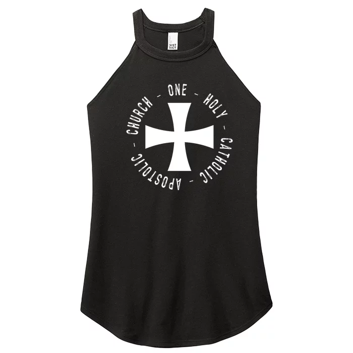 Roman Catholic Gift One Holy Apostolic Church Women’s Perfect Tri Rocker Tank