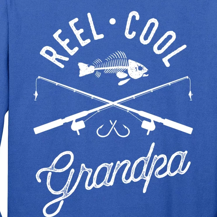 Reel Cool Grandpa Father's Day Gift Fishing Gift Tall Long Sleeve T-Shirt