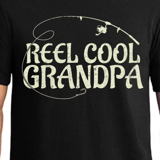 Reel Cool Grandpa Dad Grandpa Funny Fishing Gift Pajama Set