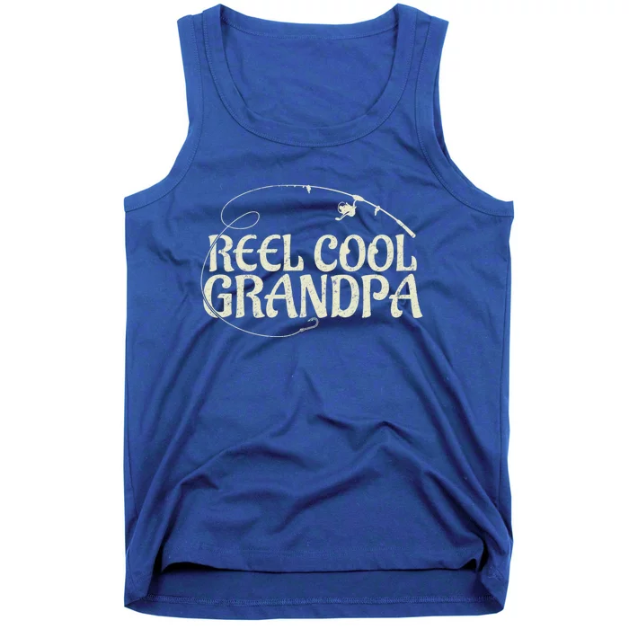 Reel Cool Grandpa Dad Grandpa Funny Fishing Gift Tank Top