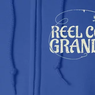 Reel Cool Grandpa Dad Grandpa Funny Fishing Gift Full Zip Hoodie