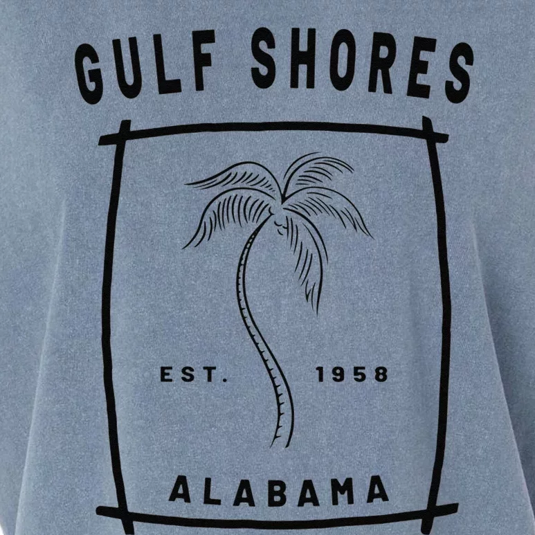 Retro Cool Gulf Shores Alabama Palm Tree Novelty Art Garment-Dyed Women's Muscle Tee