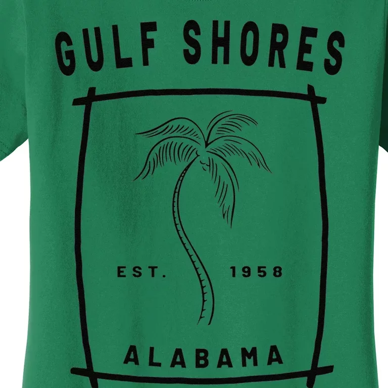 Retro Cool Gulf Shores Alabama Palm Tree Novelty Art Women's T-Shirt