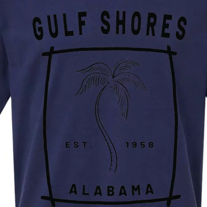 Retro Cool Gulf Shores Alabama Palm Tree Novelty Art Sueded Cloud Jersey T-Shirt