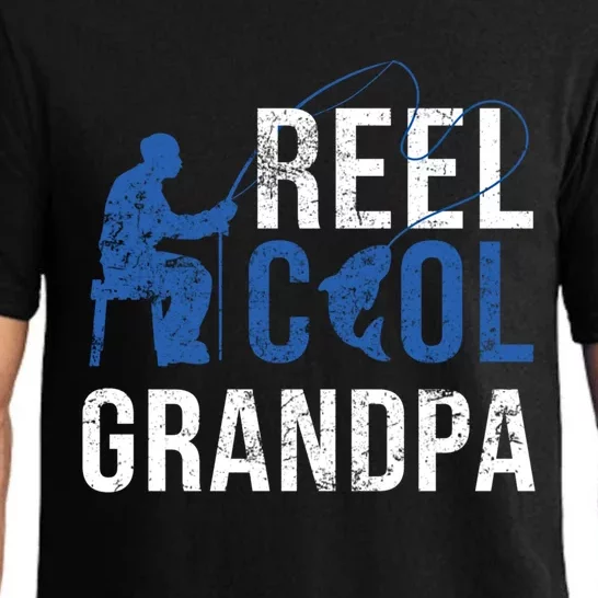 Reel Cool Grandpa Fisher Fishing Rod Granddaddy Gift Pajama Set