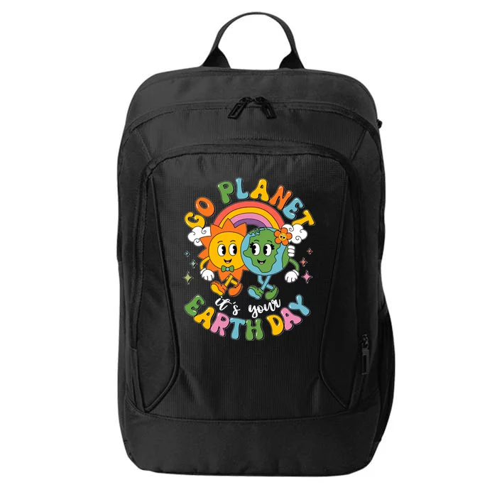 Retro Cartoon Go Planet Its Your Earth Day City Backpack