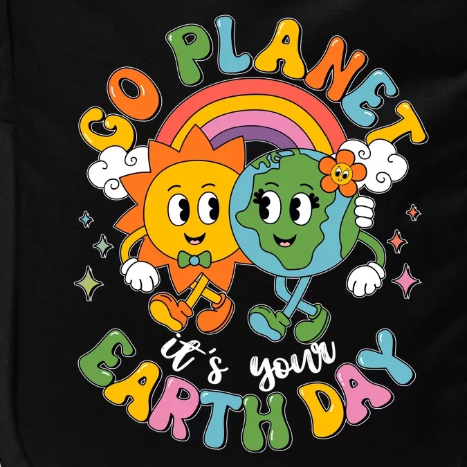 Retro Cartoon Go Planet Its Your Earth Day Impact Tech Backpack