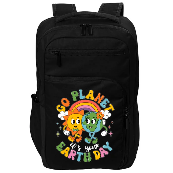 Retro Cartoon Go Planet Its Your Earth Day Impact Tech Backpack