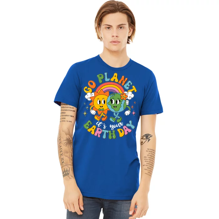 Retro Cartoon Go Planet Its Your Earth Day Premium T-Shirt