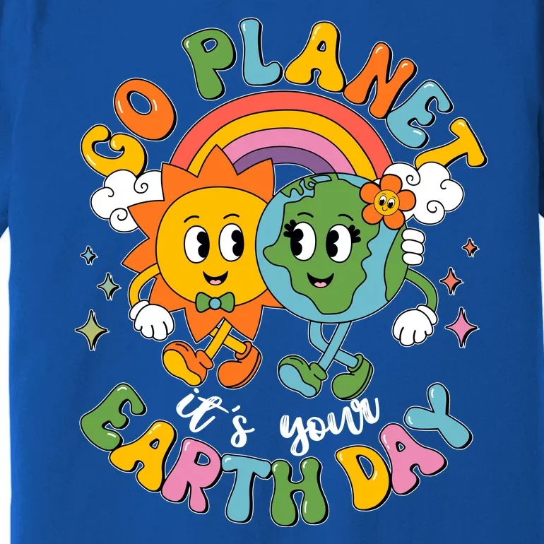 Retro Cartoon Go Planet Its Your Earth Day Premium T-Shirt