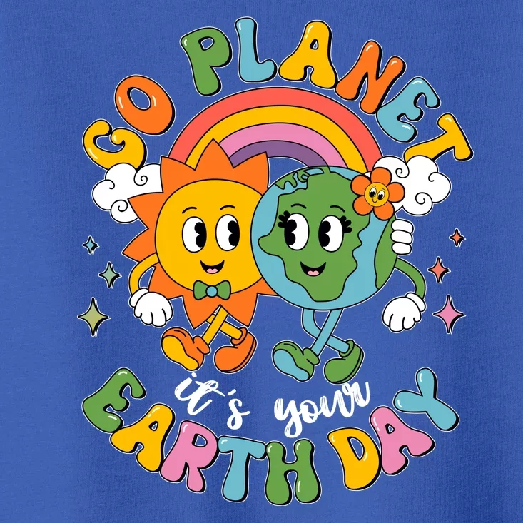 Retro Cartoon Go Planet Its Your Earth Day Toddler T-Shirt