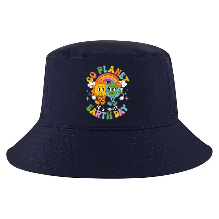 Retro Cartoon Go Planet Its Your Earth Day Cool Comfort Performance Bucket Hat