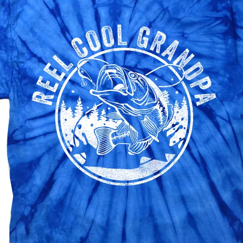 Reel Cool Grandpa Funny Fathers Day Gift Tie-Dye T-Shirt