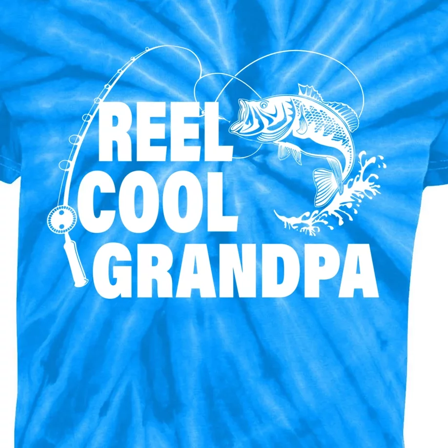 Reel Cool Grandpa Meaningful Gift Kids Tie-Dye T-Shirt