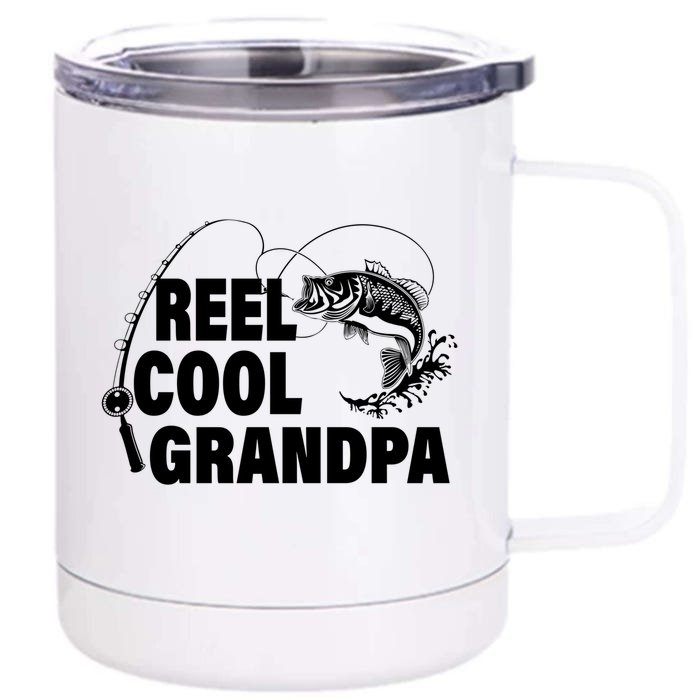 Reel Cool Grandpa Meaningful Gift Front & Back 12oz Stainless Steel Tumbler Cup