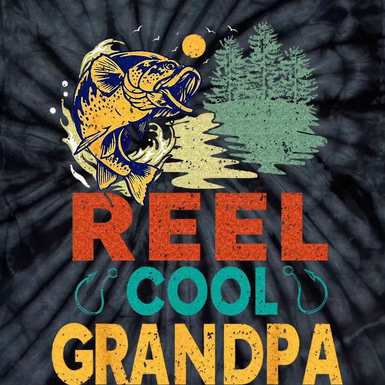 Reel Cool Grandpa Fishing Fun Fathers Day Fishermen Tie-Dye T-Shirt