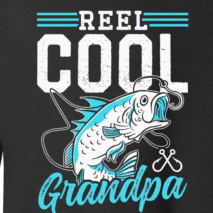 Reel Cool Grandpa Fish Fisherman Fishing Sayings Fisher Toddler Sweatshirt