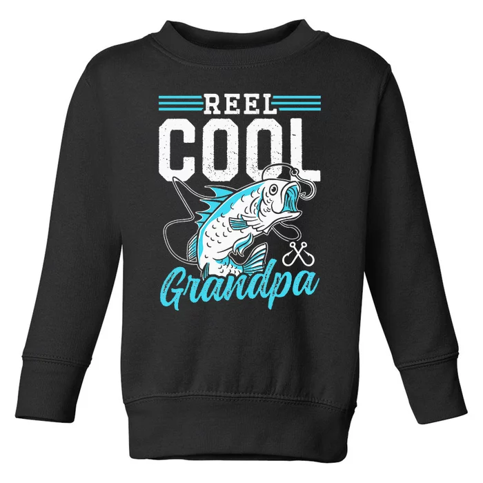 Reel Cool Grandpa Fish Fisherman Fishing Sayings Fisher Toddler Sweatshirt