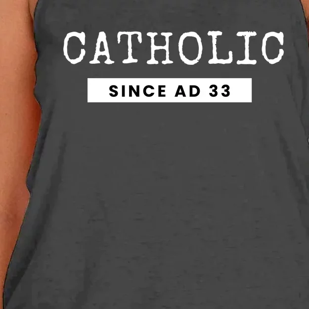 Roman Catholic Gift Since AD 33 Women's Knotted Racerback Tank