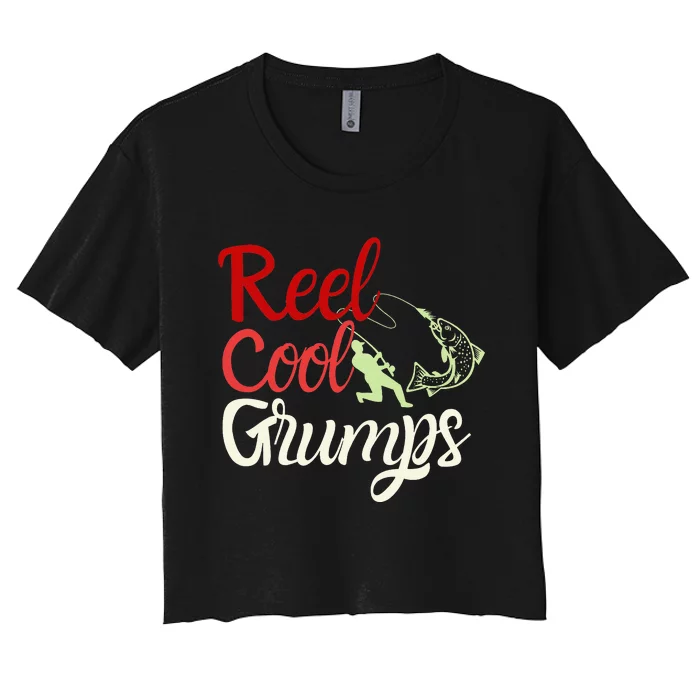 Reel Cool Grumps Fishing FatherS Day Women's Crop Top Tee