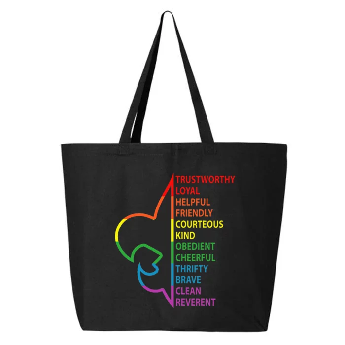 Rainbow Colorful Graphic Scout Law 25L Jumbo Tote