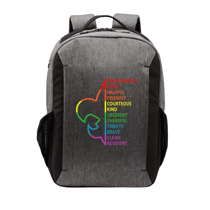 Rainbow Colorful Graphic Scout Law Vector Backpack