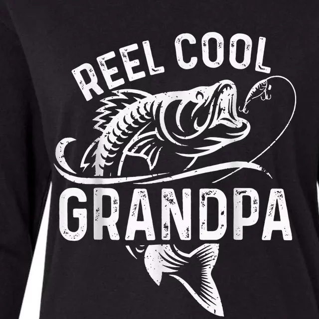 Reel Cool Grandpa Fisherman Father's Day Funny Fishing Womens Cotton Relaxed Long Sleeve T-Shirt