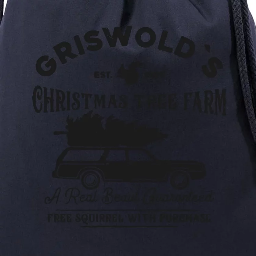 Retro Christmas Griiswold Christmas Tree Farm Holiday Drawstring Bag