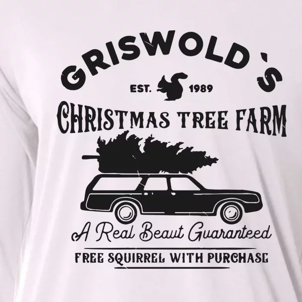 Retro Christmas Griiswold Christmas Tree Farm Holiday Cooling Performance Long Sleeve Crew