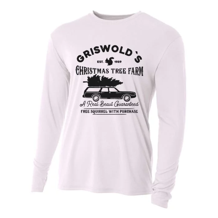 Retro Christmas Griiswold Christmas Tree Farm Holiday Cooling Performance Long Sleeve Crew