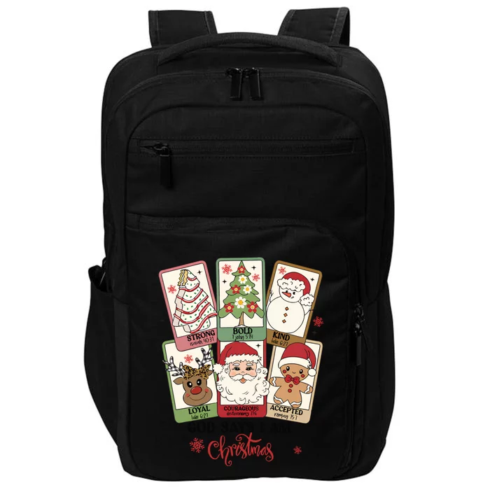 Retro Christmas God Says I Am Santa Claus Impact Tech Backpack