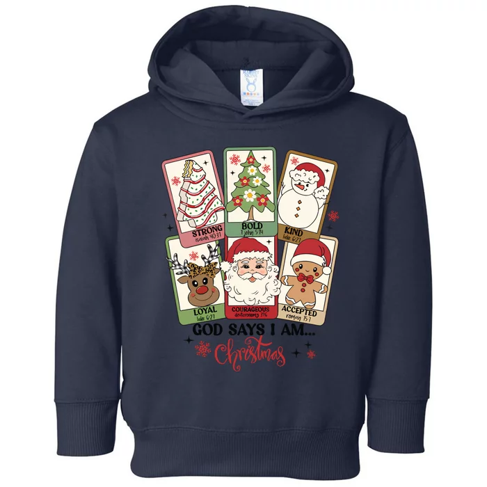 Retro Christmas God Says I Am Santa Claus Toddler Hoodie