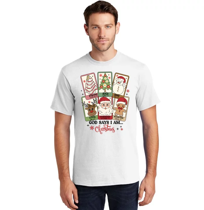 Retro Christmas God Says I Am Santa Claus Tall T-Shirt