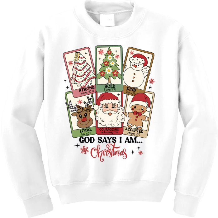 Retro Christmas God Says I Am Santa Claus Kids Sweatshirt