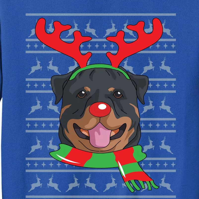 Rottweiler Cute Gift Reindeer Christmas Gift Top Sweatshirt