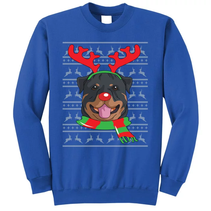 Rottweiler Cute Gift Reindeer Christmas Gift Top Sweatshirt