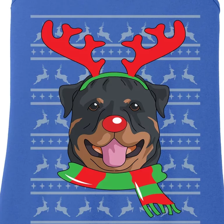 Rottweiler Cute Gift Reindeer Christmas Gift Top Ladies Essential Tank