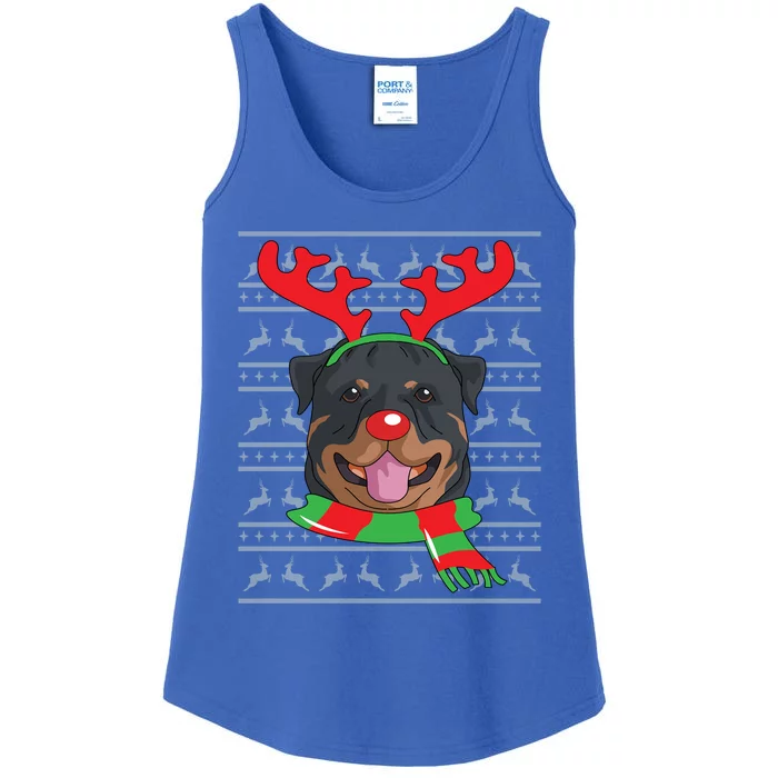 Rottweiler Cute Gift Reindeer Christmas Gift Top Ladies Essential Tank