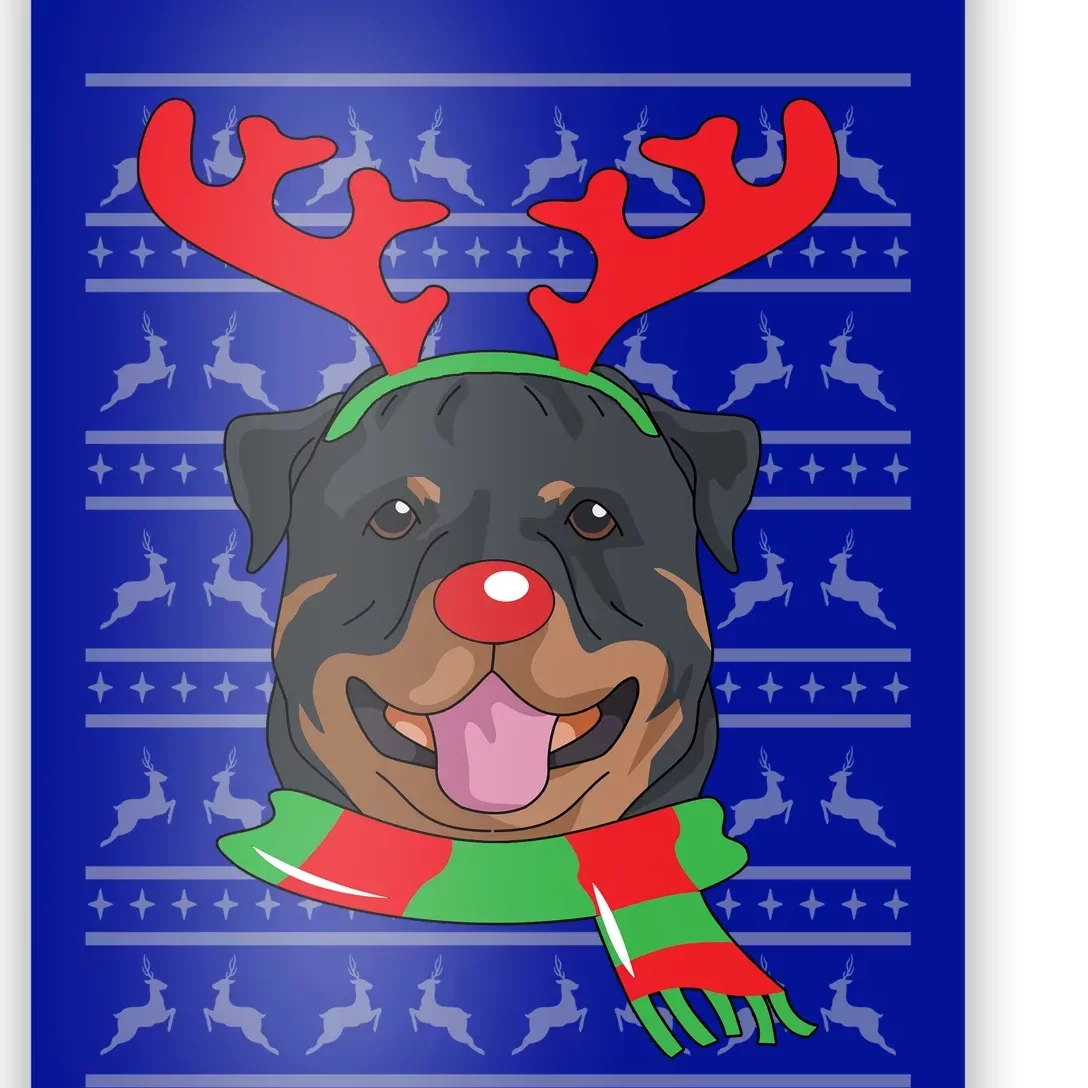 Rottweiler Cute Gift Reindeer Christmas Gift Top Poster